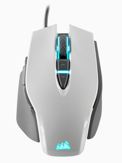 CORSAIR M65 RGB ELITE Tunable FPS Gaming Mouse, White, Backlit RGB LED, 18000 DPI, Optical