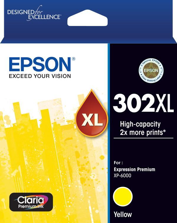 302XL Yellow Ink Claria Premium - XP-6000 XP-6100