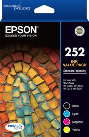 252 std Capacity 4 colour Value Pack-Epson WorkForce WF-3620, WF-3640, WF-7610, WF-7620, WF-7725