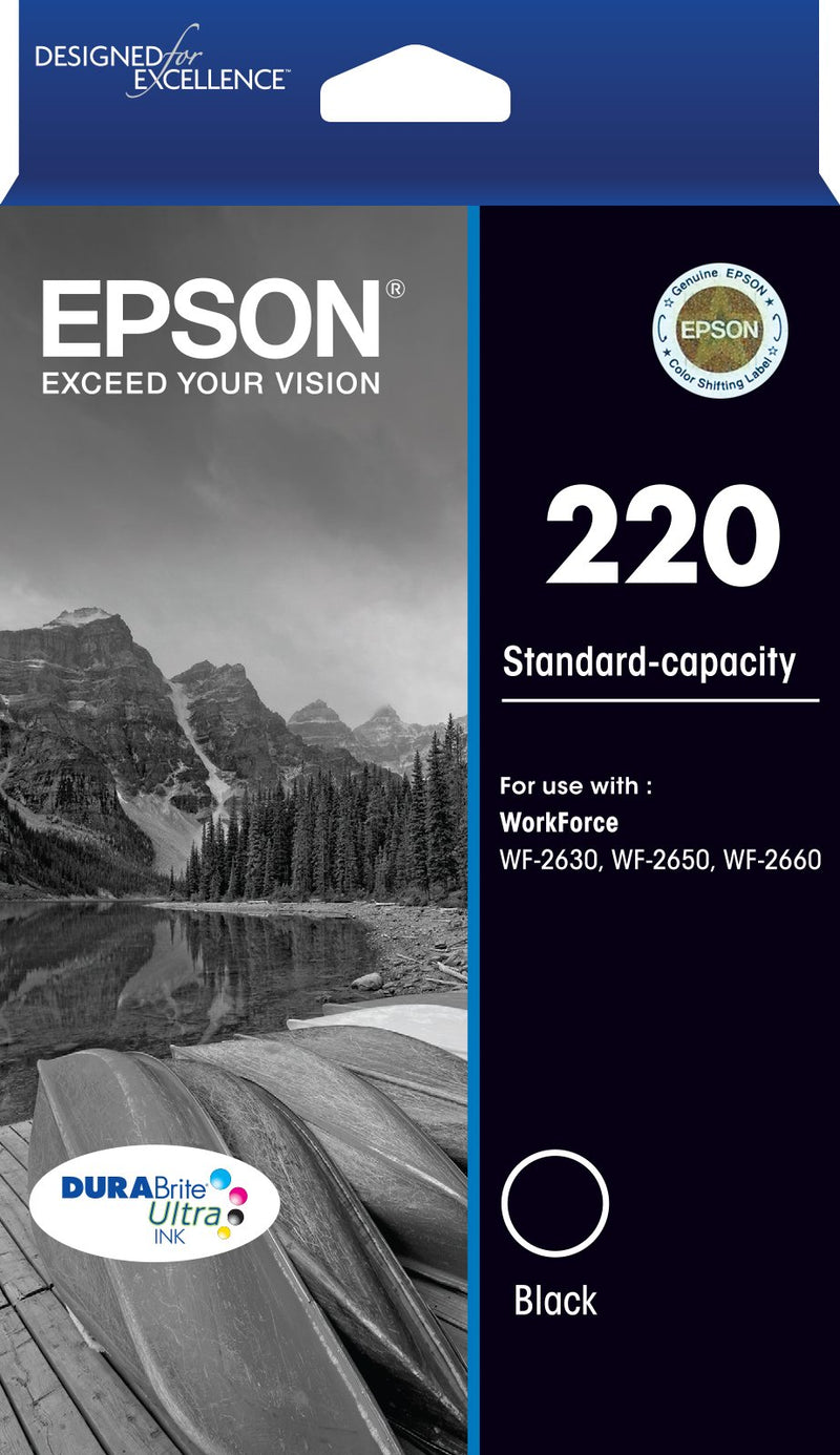 220 Std Capacity DURABrite Ultra Black ink (Epson WorkForce WF-2630, WF-2650, WF-2660)