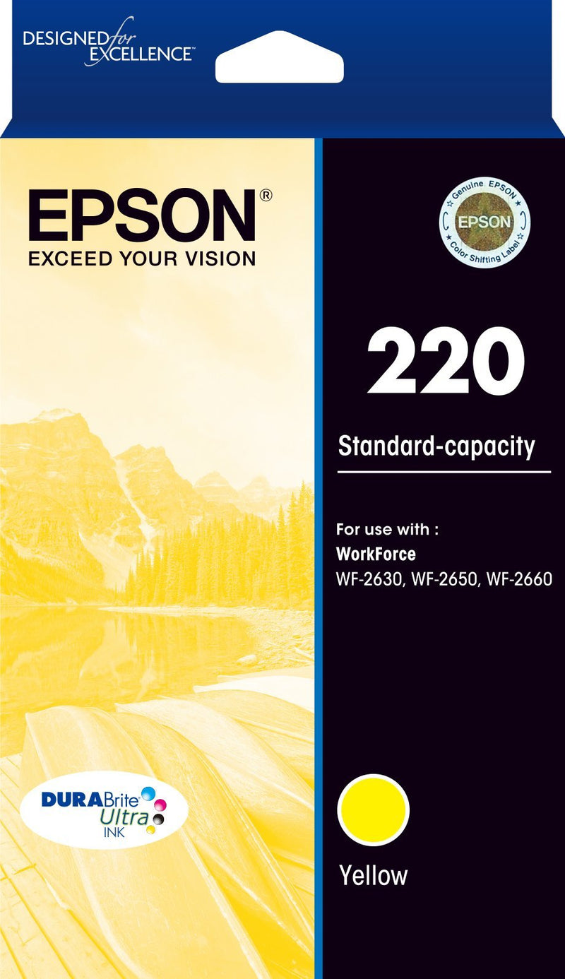 220 Std Capacity DURABrite Ultra Yellow ink(Epson WorkForce WF-2630, WF-2650, WF-2660)