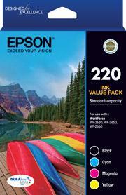 220 Four Colour Std Value Pack (Black, Cyan, Magenta and Yellow)-Epson WorkForce WF-2630, WF-2650 & WF-2660
