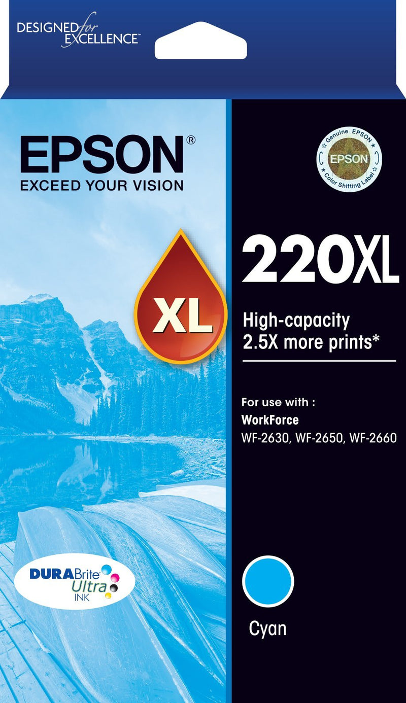 220XL High Capacity DURABrite Ultra Cyan ink(Epson WorkForce WF-2630, WF-2650, WF-2660)