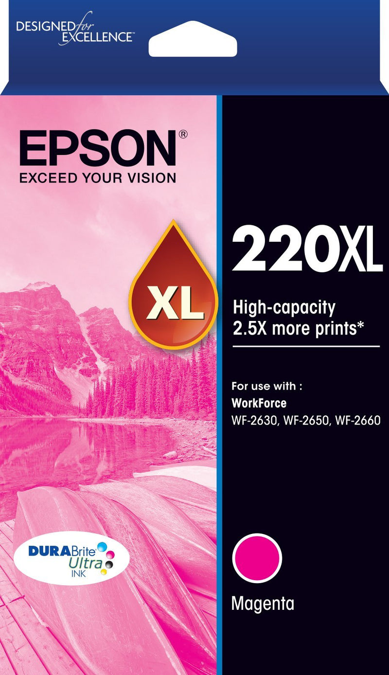 220XL High DURABrite Ultra Magenta ink(Epson WorkForce WF-2630, WF-2650, WF-2660)
