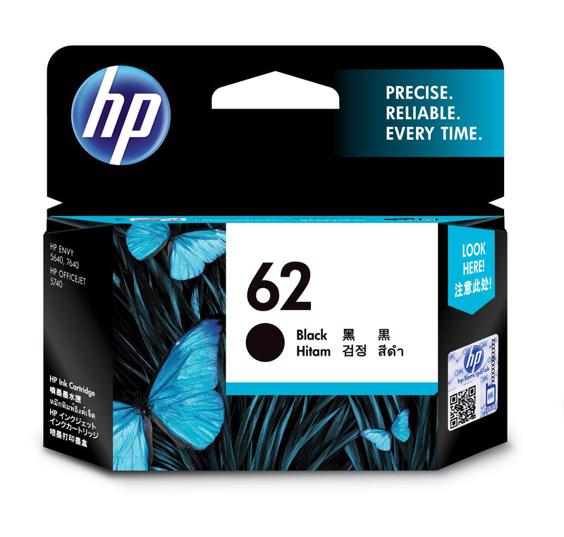 HP 62 BLACK INK CARTRIDGE