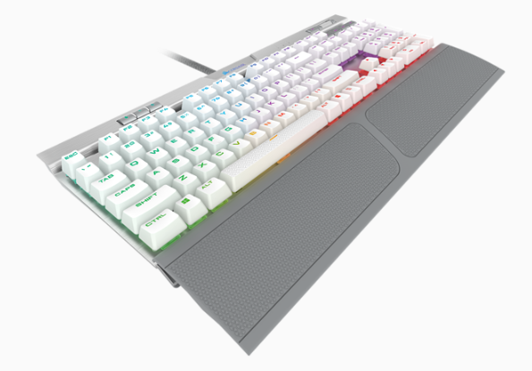 K70 SPEED Mechanical Gaming Keyboard, Backlit RGB LED, Silver w/ White PBT Double-Shot Keycaps