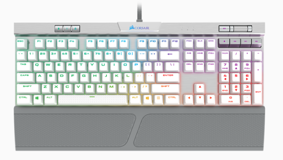 K70 SPEED Mechanical Gaming Keyboard, Backlit RGB LED, Silver w/ White PBT Double-Shot Keycaps