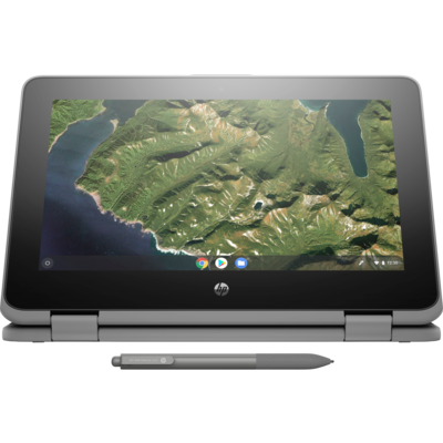 "HP Chromebook x360 11 G2, 11.6"" HD Touch + Digitizer, Celron N4000, 8GB, 64GB eMMC, Chrome 64, Pen, Storm Gray, 1Yr RTB Warranty"
