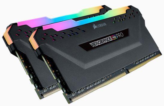 Vengeance RGB PRO DDR4, 3200MHz 32GB 2 x 288 DIMM, Unbuffered, 16-18-18-36 Black Heat spreader, RGB LED, 1.35V, XMP 2.0