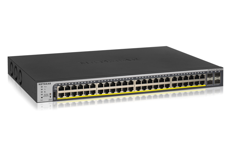 NETGEAR 48-Port 760W Gigabit PoE+ Ethernet Smart Managed Pro Switch with 4 SFP Ports (GS752TPP)