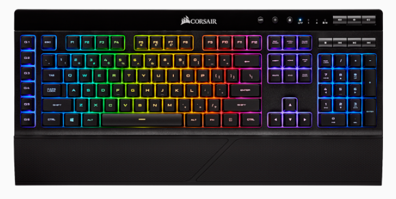 CORSAIR K57 RGB WIRELESS Gaming Keyboard with SLIPSTREAM WIRELESS Technology, Backlit RGB LED, Black