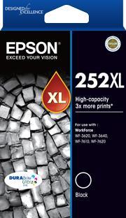 252XL High Capacity DURABrite Ultra Black ink - WF-3620, WF-3640, WF-7610, WF-7620, WF-7725