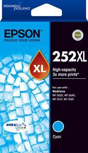 252XL High Capacity DURABrite Ultra Cyan ink - WF-3620, WF-3640, WF-7610, WF-7620, WF-7725
