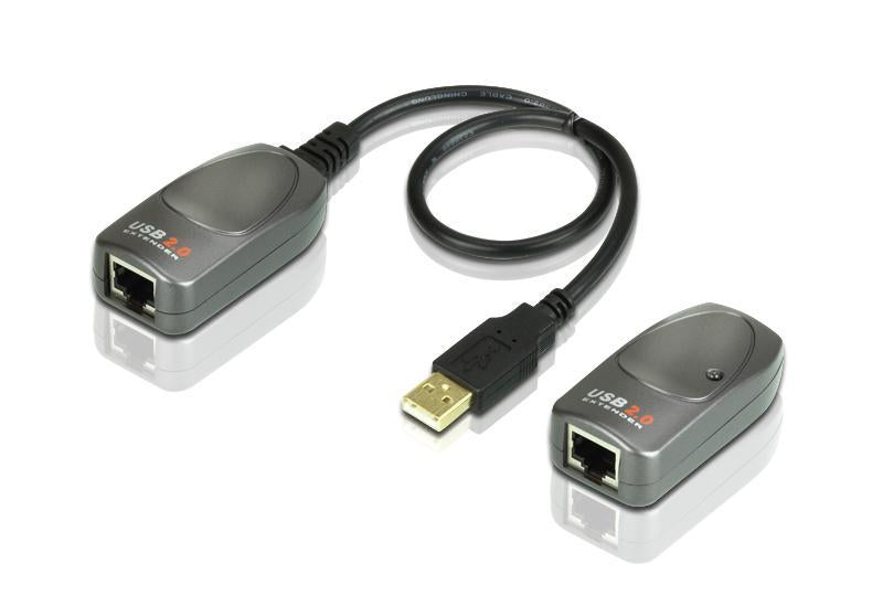 Aten USB 2.0 Cat 5 Extender with AC Adapter, up to 60m, supports USB speeds up to 480Mbps