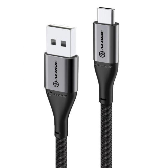 ALOGIC Super Ultra USB 2.0 USB-C to USB-A Cable - 30cm - 3A/480Mbps â€“ Space Grey  - MOQ:3